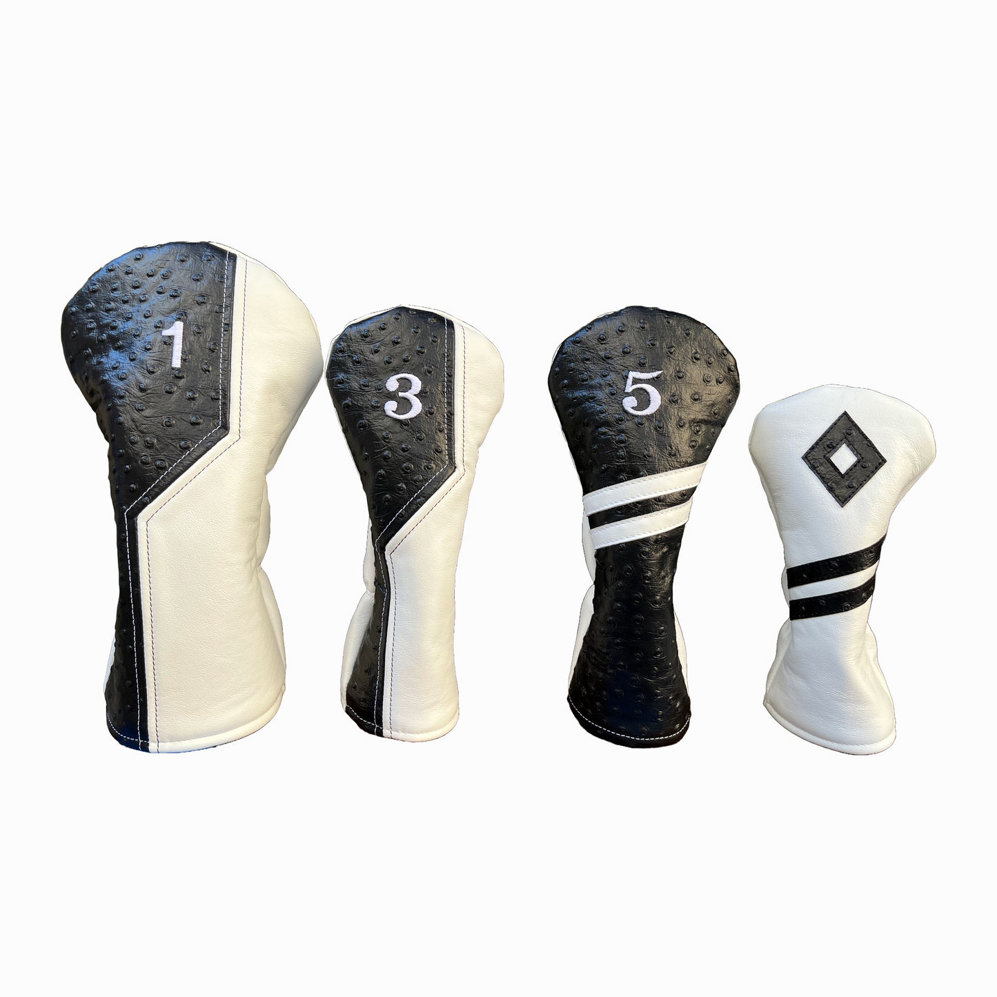 Black Ostrich with Smooth Marshmallow Leather
