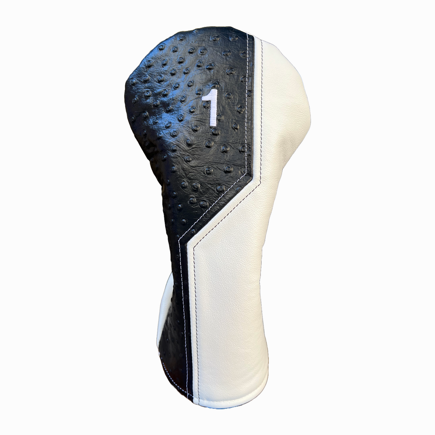 Black Ostrich with Smooth Marshmallow Leather