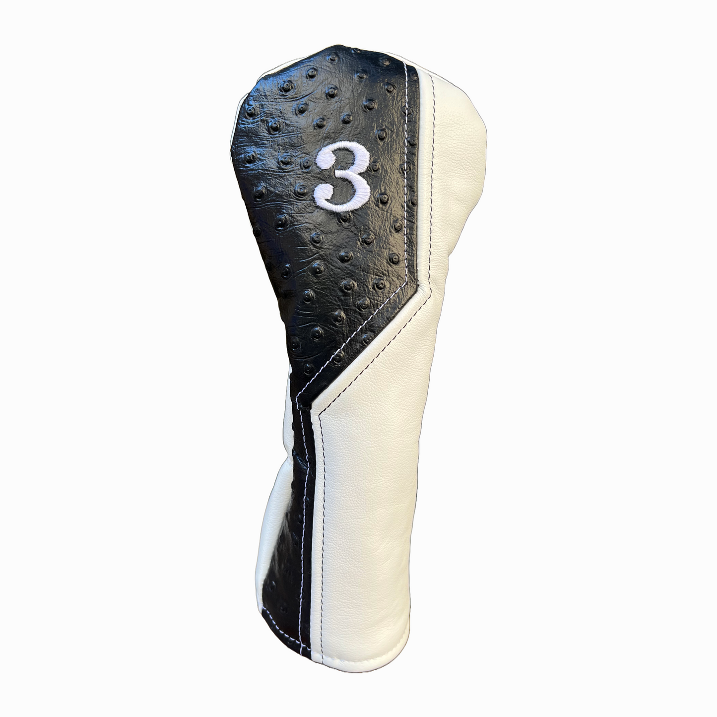 Black Ostrich with Smooth Marshmallow Leather