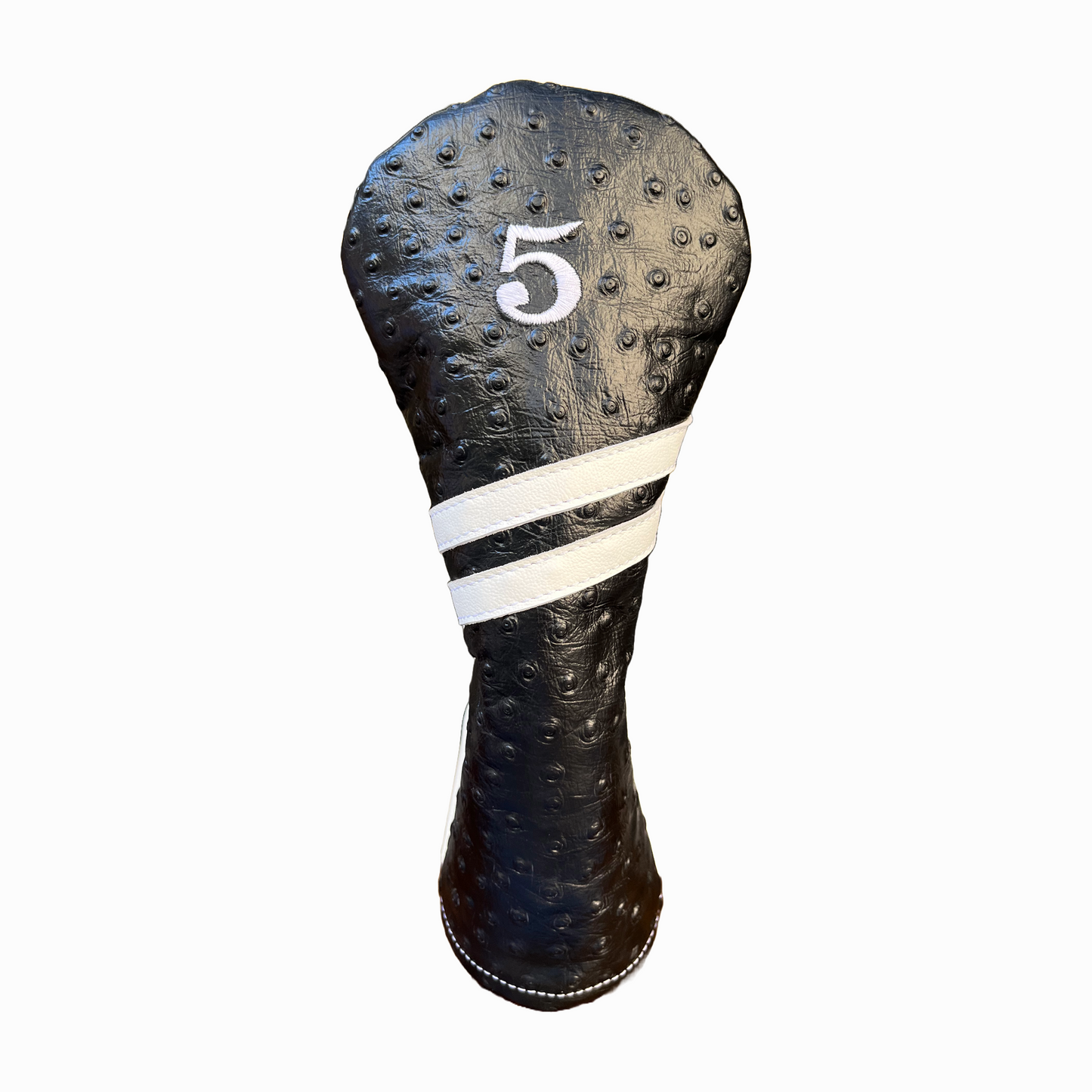 Black Ostrich with Smooth Marshmallow Leather