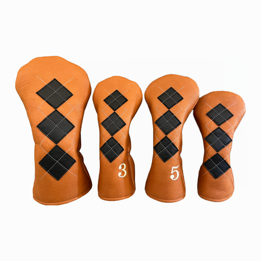 Butterscotch and Black Leather with White Stitching