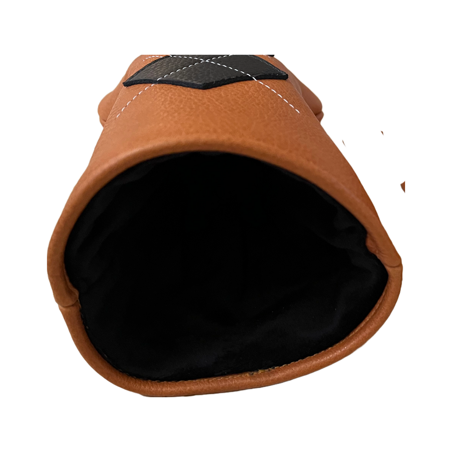 Butterscotch and Black Leather with White Stitching