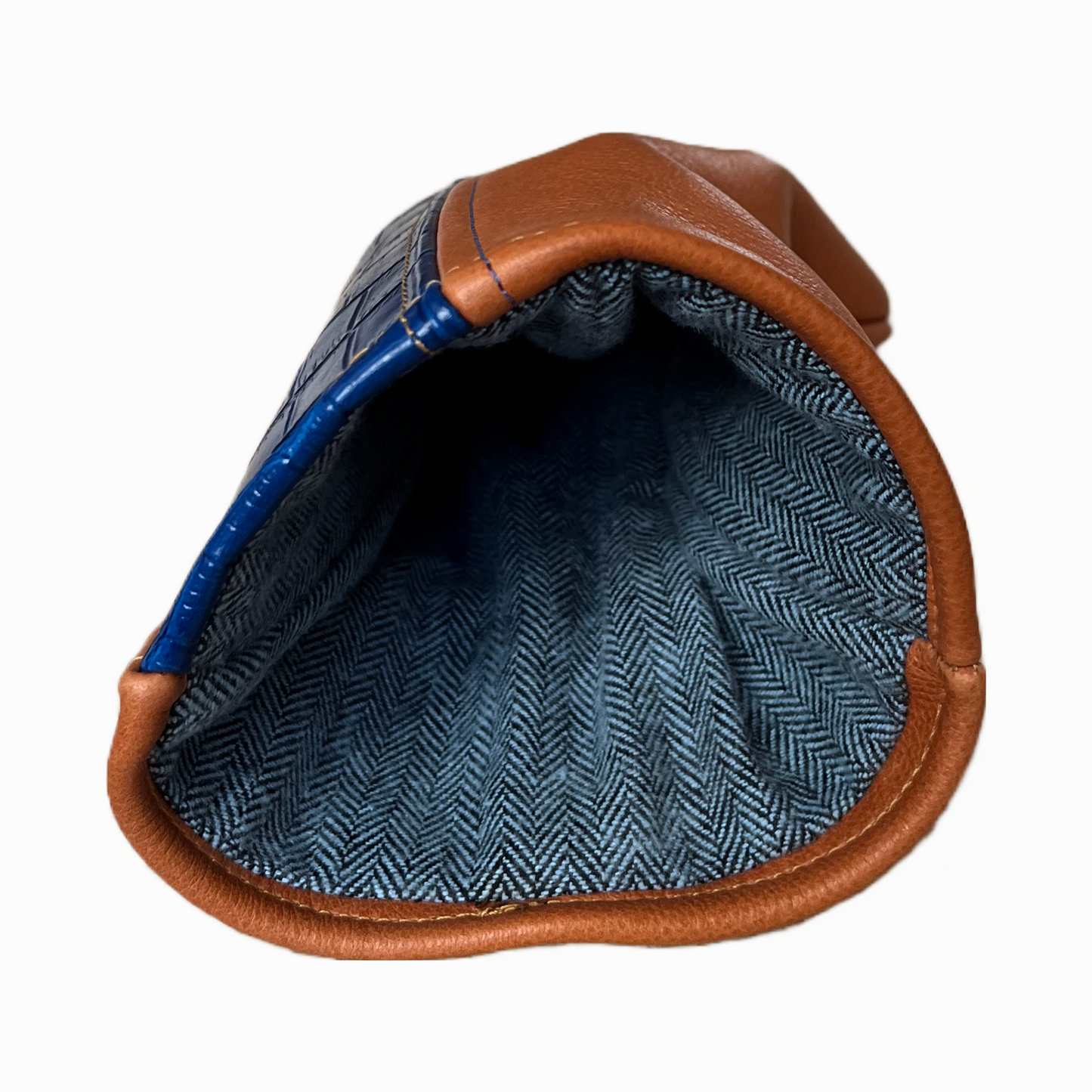 Limited Edition - Royal Blue Croc with Pebbled Butterscotch Leather 4-Piece Set