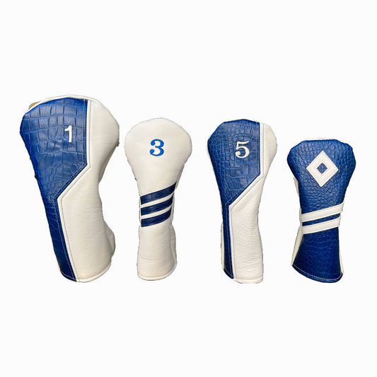 Limited Edition - Royal Blue Croc with Smooth Marshmallow Leather 4-Piece Set