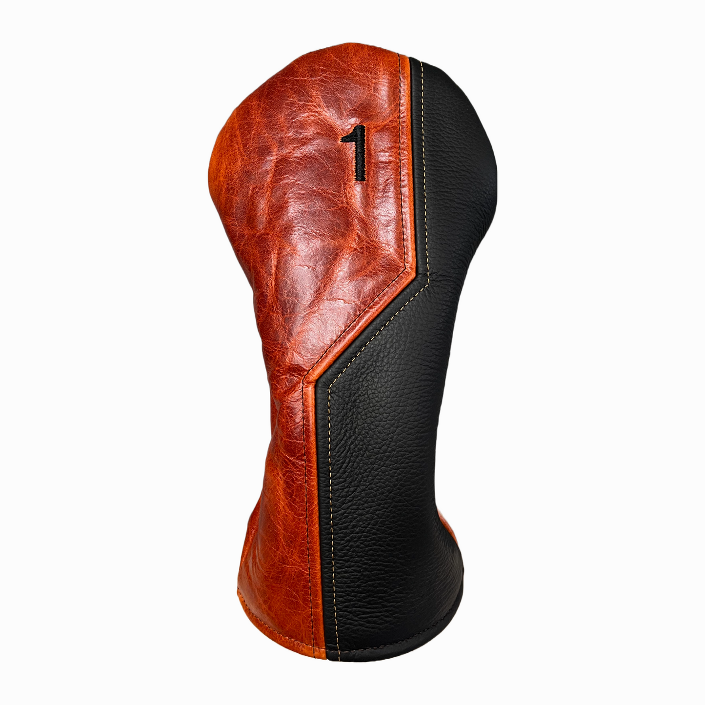 Rustic Chestnut with Pebbled Black Leather