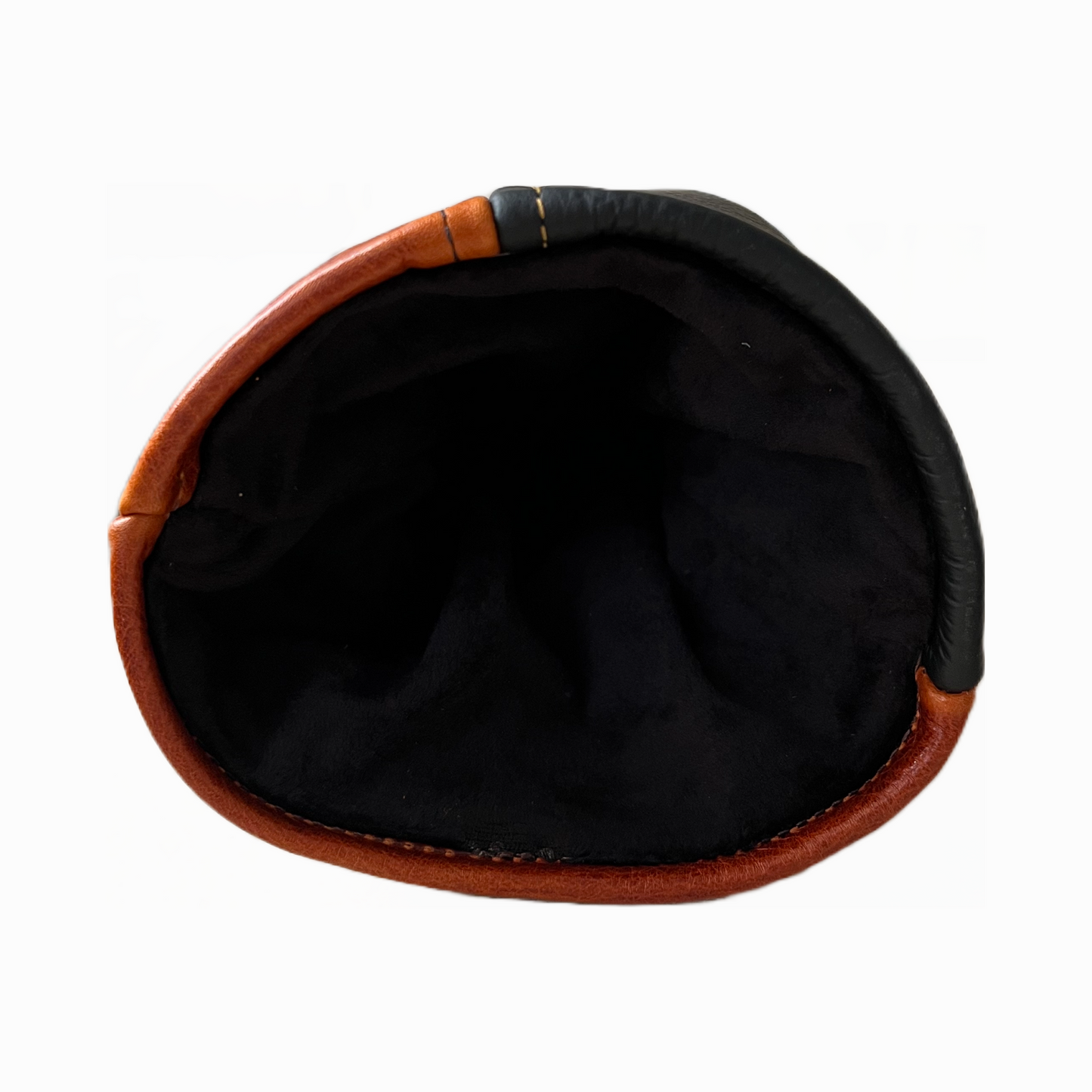 Rustic Chestnut with Pebbled Black Leather