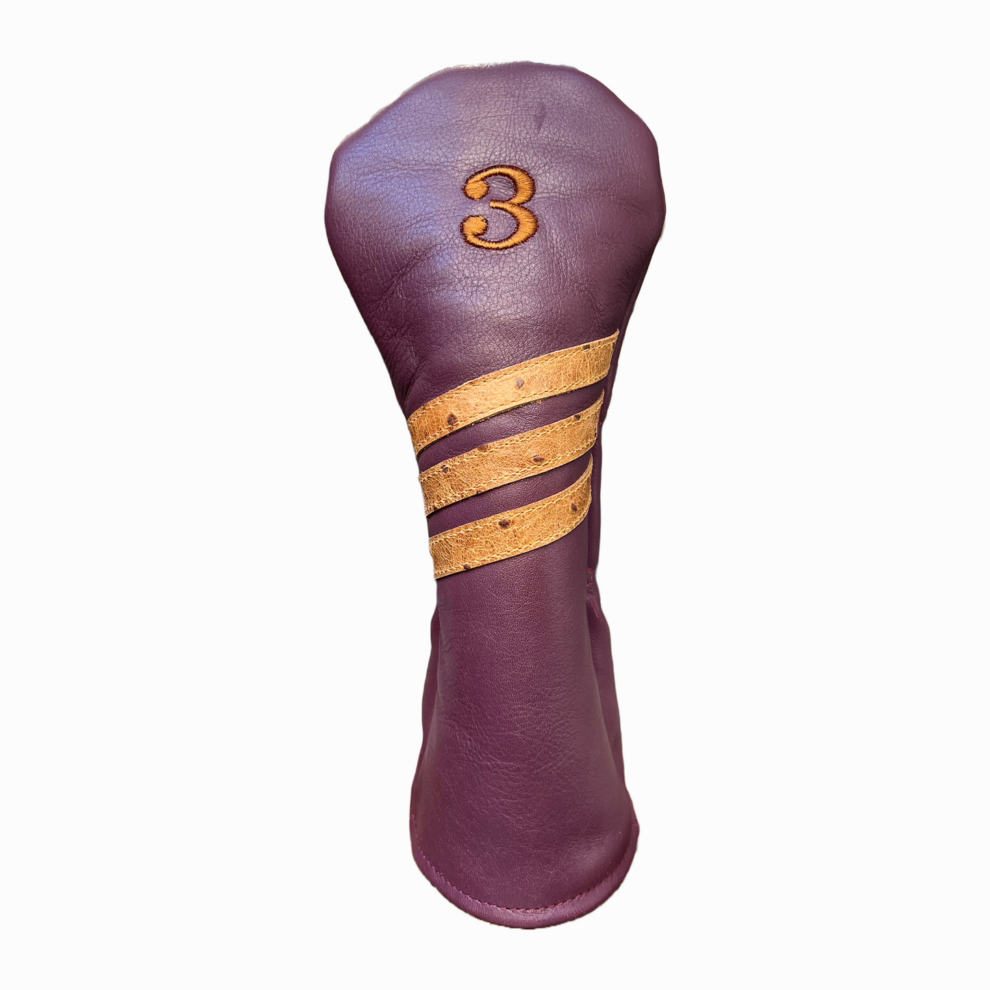 Rustic Ostrich with Pebbled Plum Leather