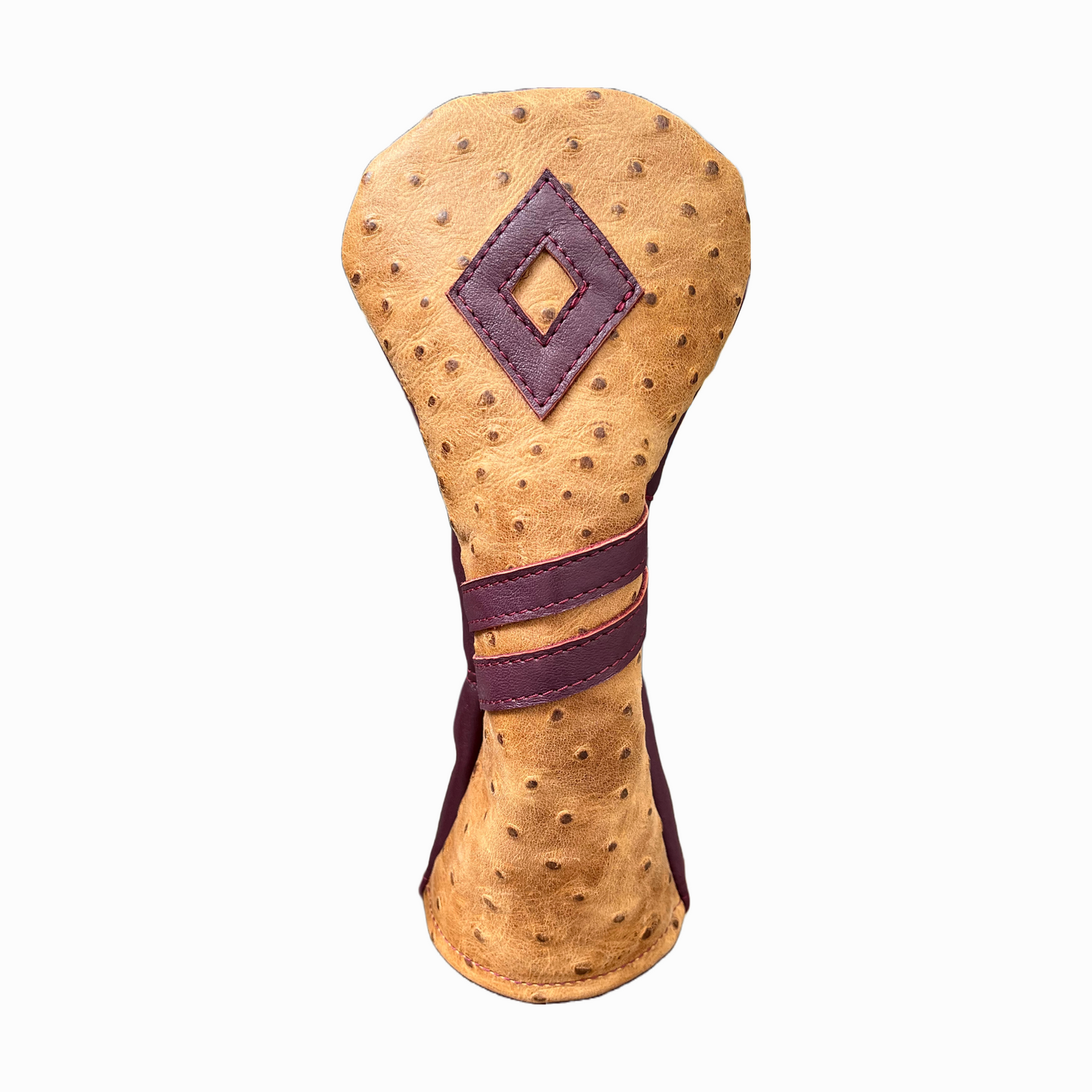 Rustic Ostrich with Pebbled Plum Leather