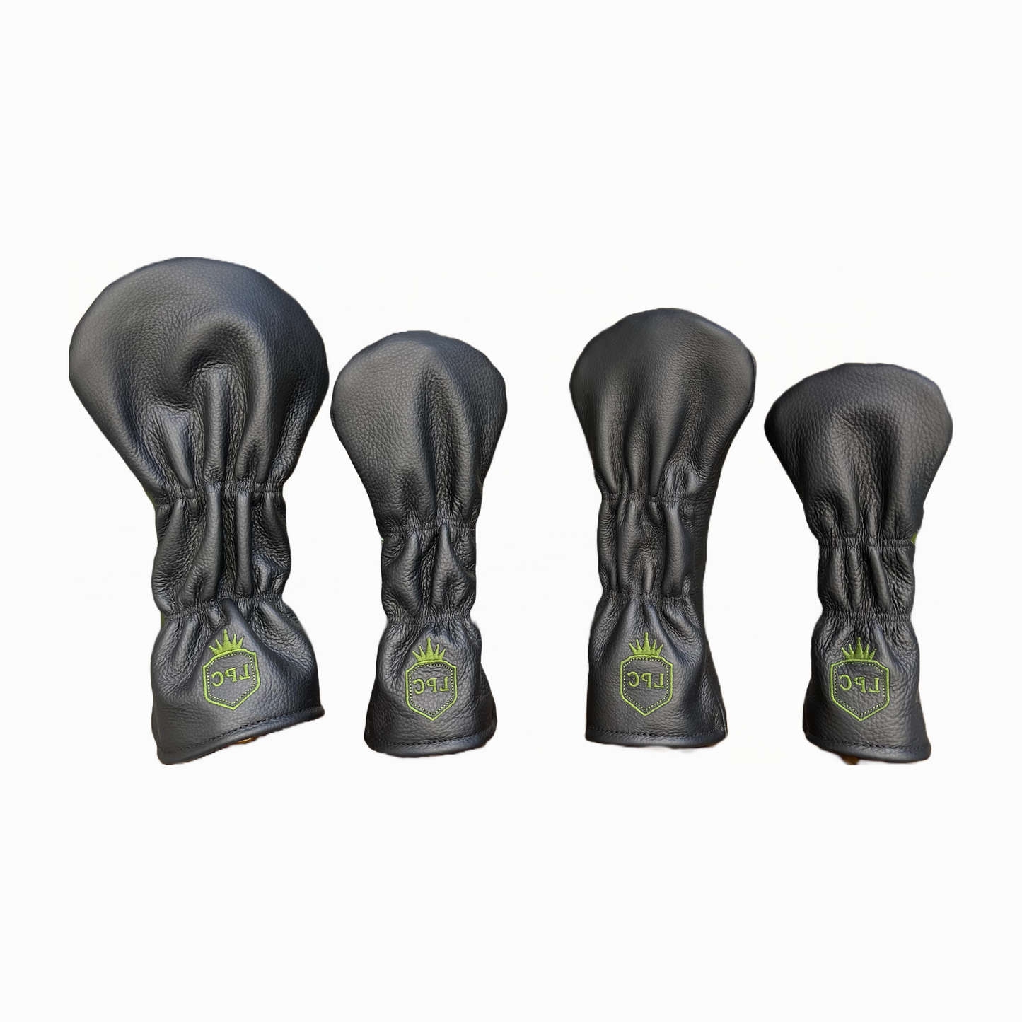 Smooth Emerald with Pebbled Black Leather 4-Piece Set
