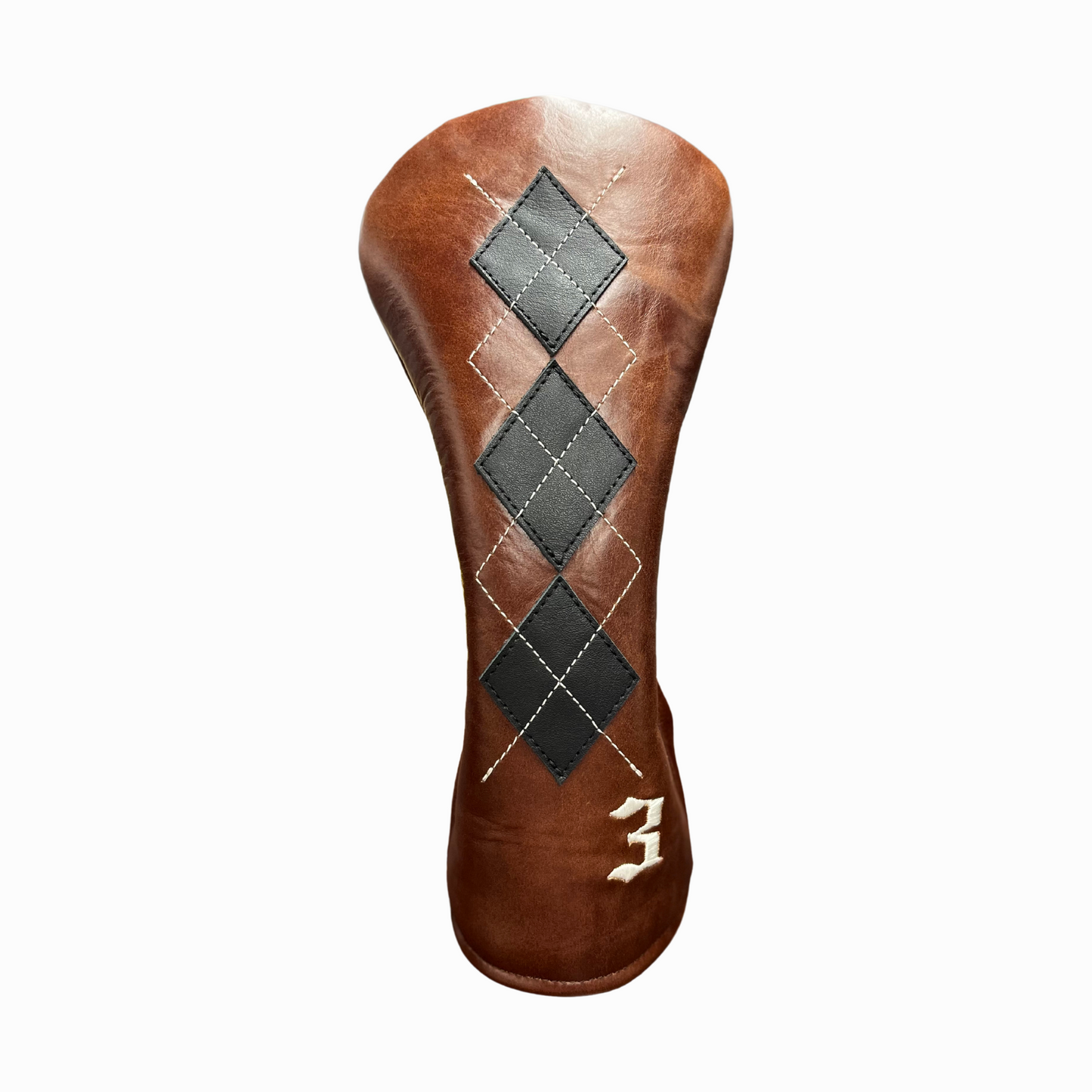 Cognac and Smooth Black Leather with Ivory Stitching 4-Piece Set