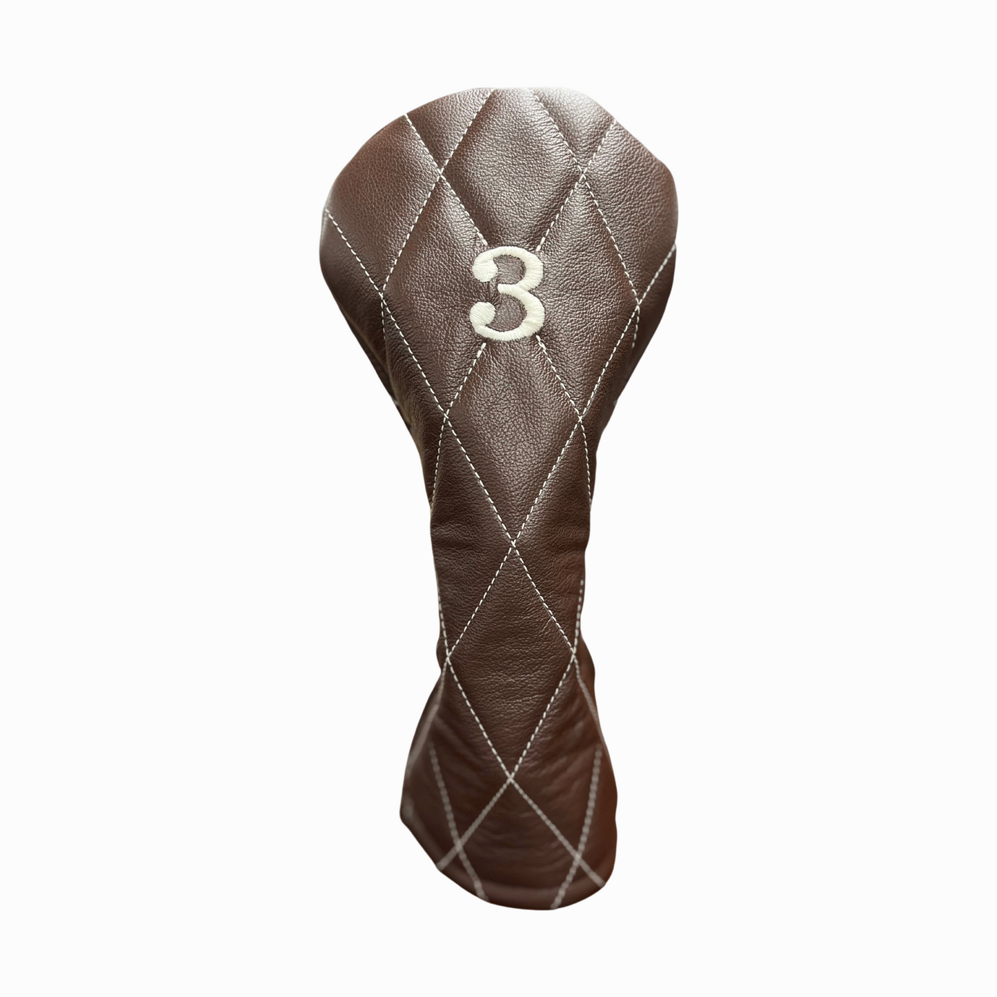 Dark Chocolate Leather Quilted with Ivory Stitching