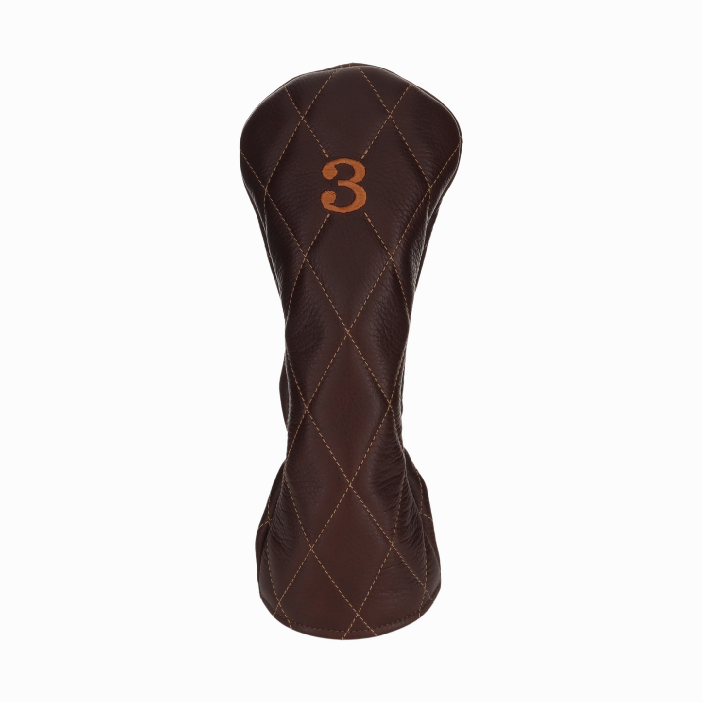 Pebbled Dark Chocolate Leather Quilted with Bourbon Stitching
