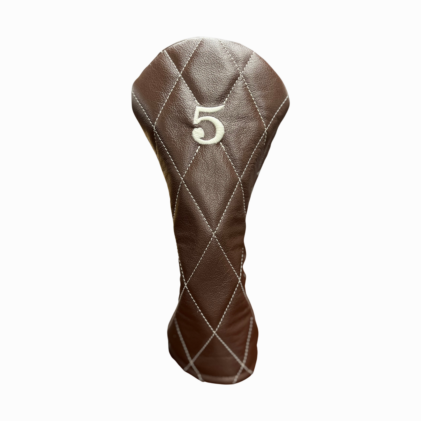 Dark Chocolate Leather Quilted with Ivory Stitching