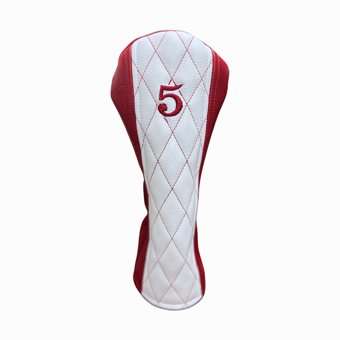 Pebbled Crimson and Pebbled White Leather Quilted