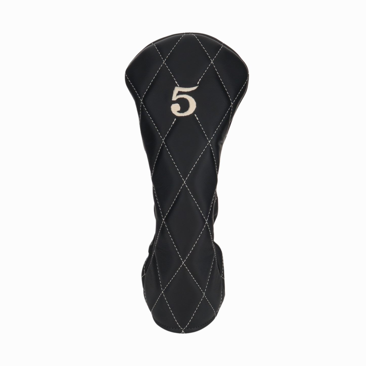 Smooth Charcoal Leather Quilted with Ivory Stitching