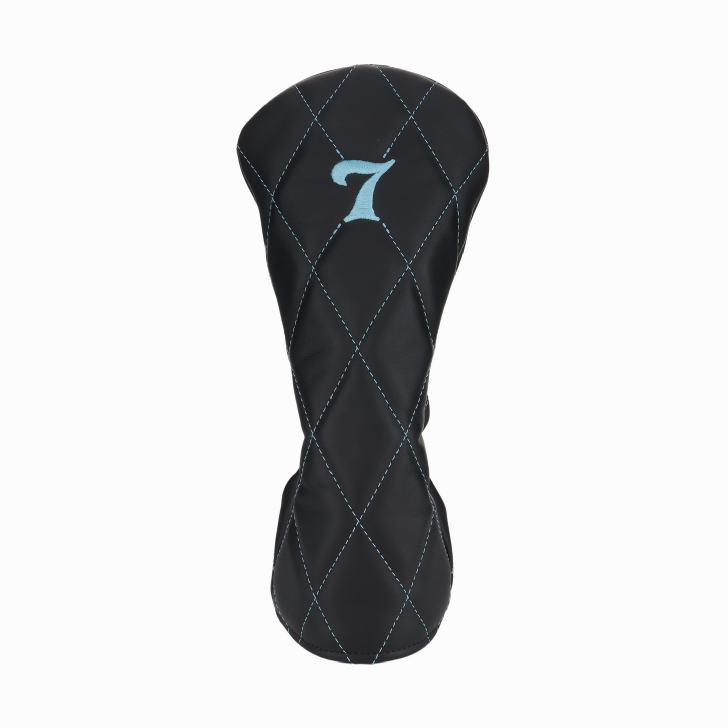 Smooth Charcoal Leather Quilted with Carolina Blue Stitching