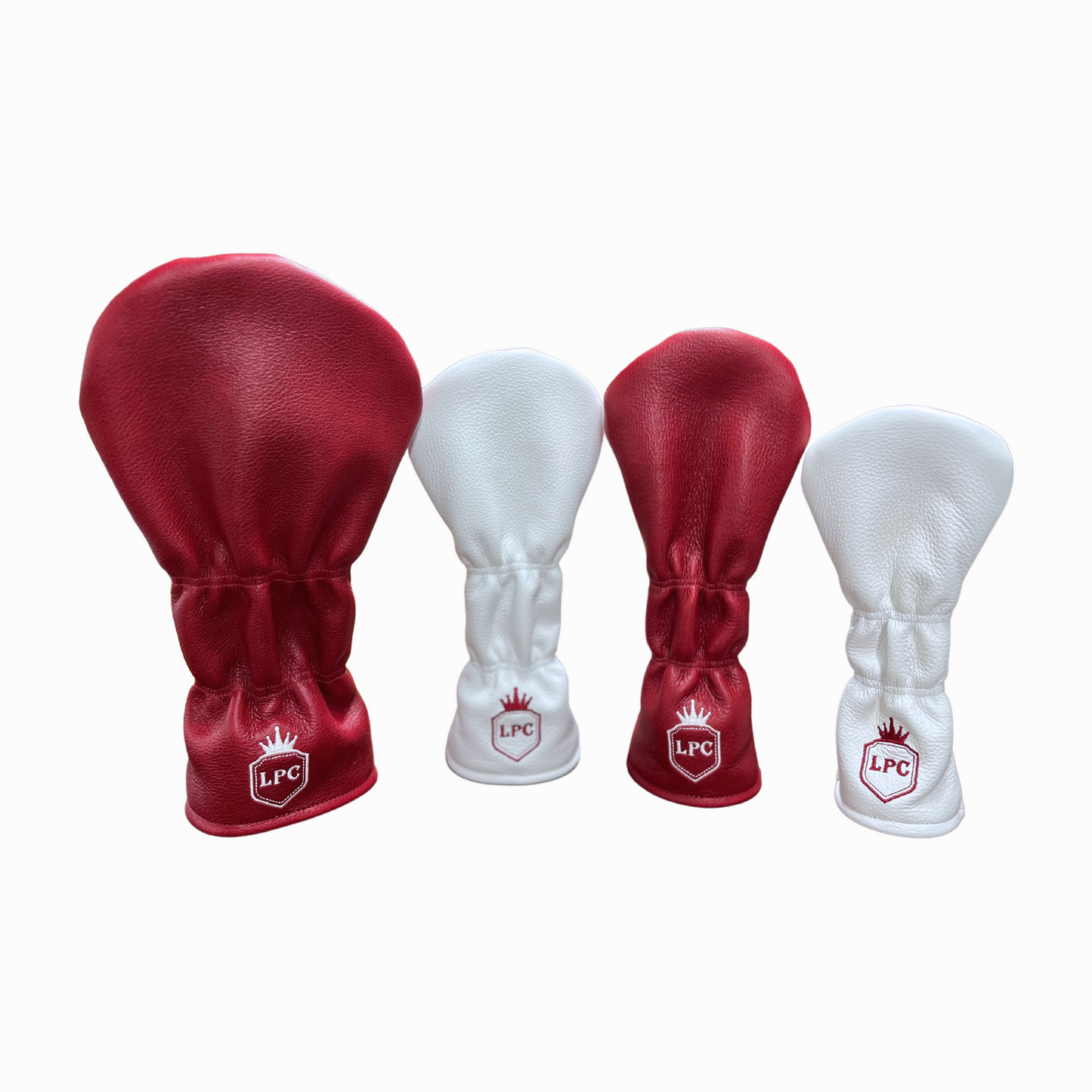 Pebbled Crimson and Pebbled White Leather Quilted