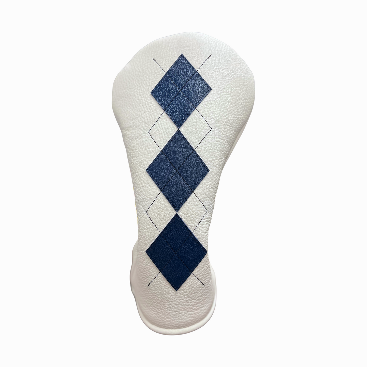 Pebbled White and Royal Blue Leather with Black Stitching