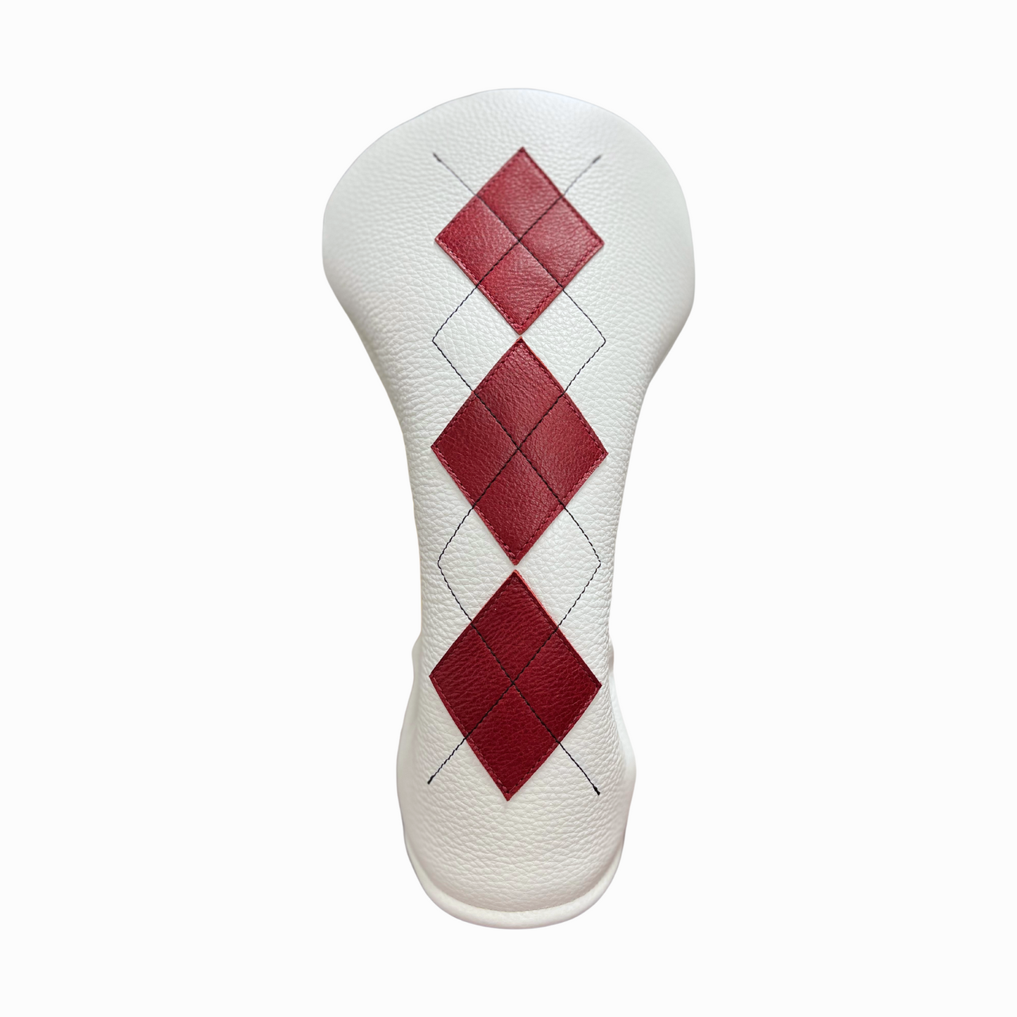 Pebbled White and Crimson Leather with Black Stitching