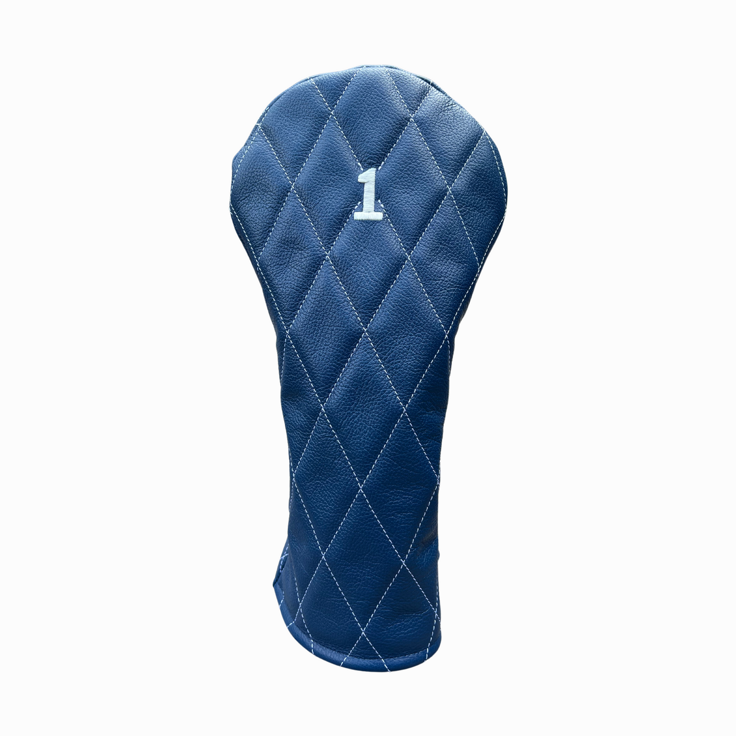 Pebbled Royal Leather Quilted with Ivory Stitching