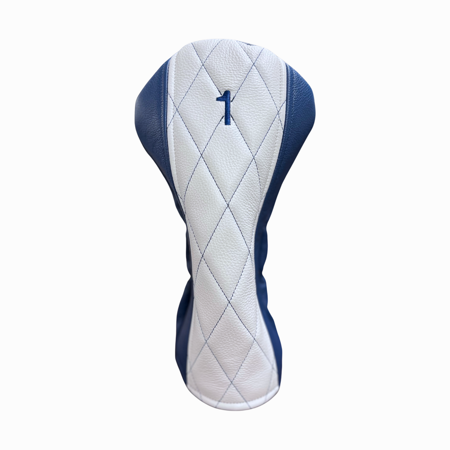 Pebbled Royal and Pebbled White Leather Quilted