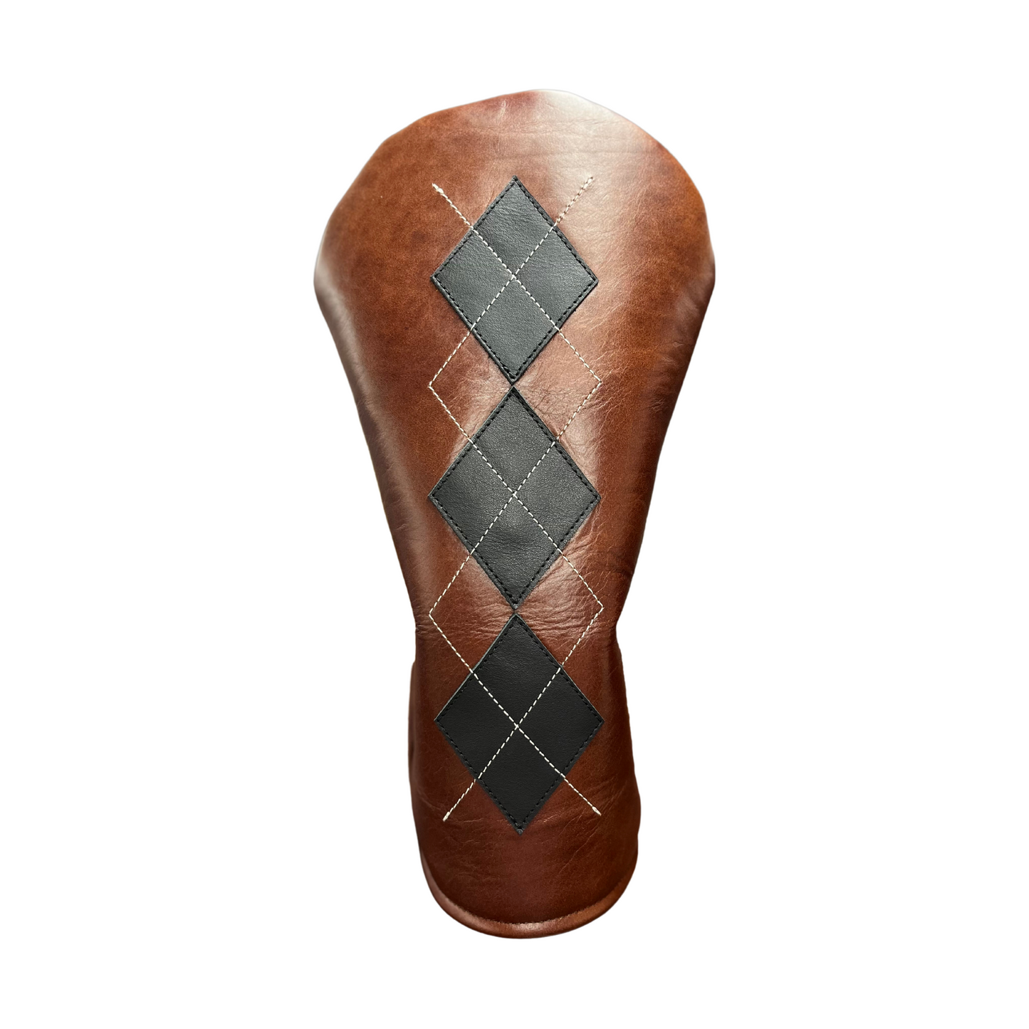 Cognac and Smooth Black Leather with Ivory Stitching 4-Piece Set