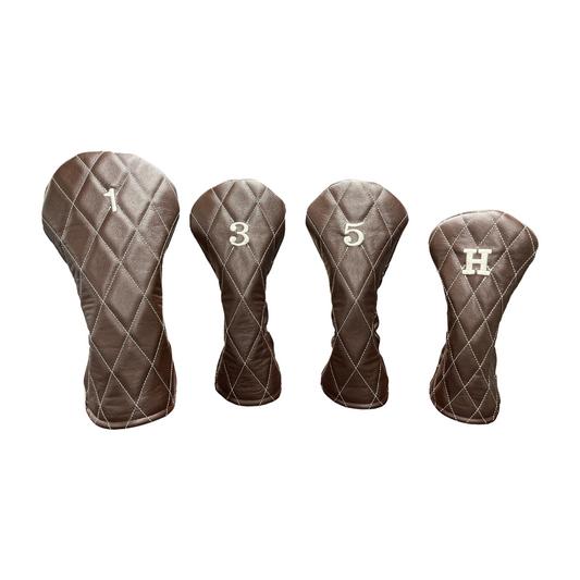 Dark Chocolate Leather Quilted with Ivory Stitching