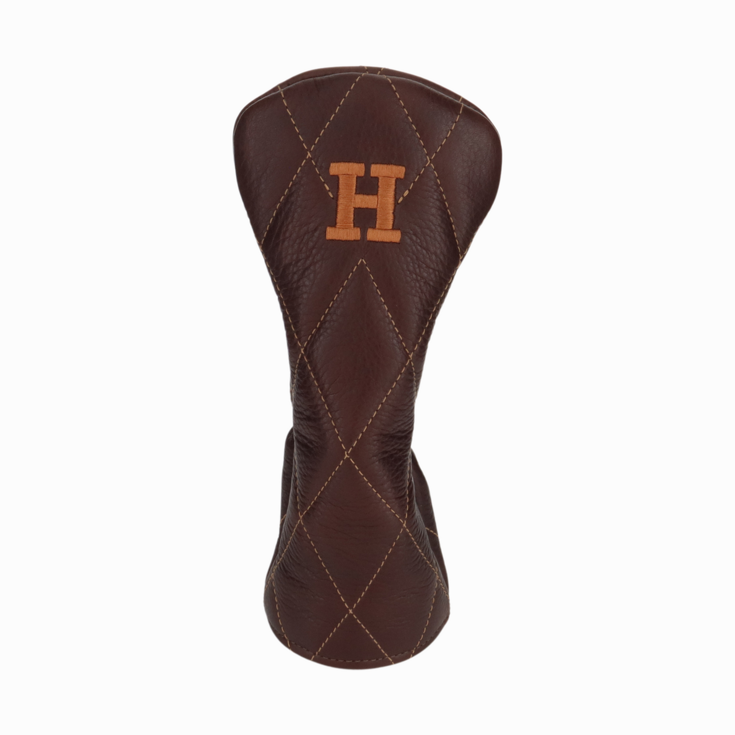 Pebbled Dark Chocolate Leather Quilted with Bourbon Stitching