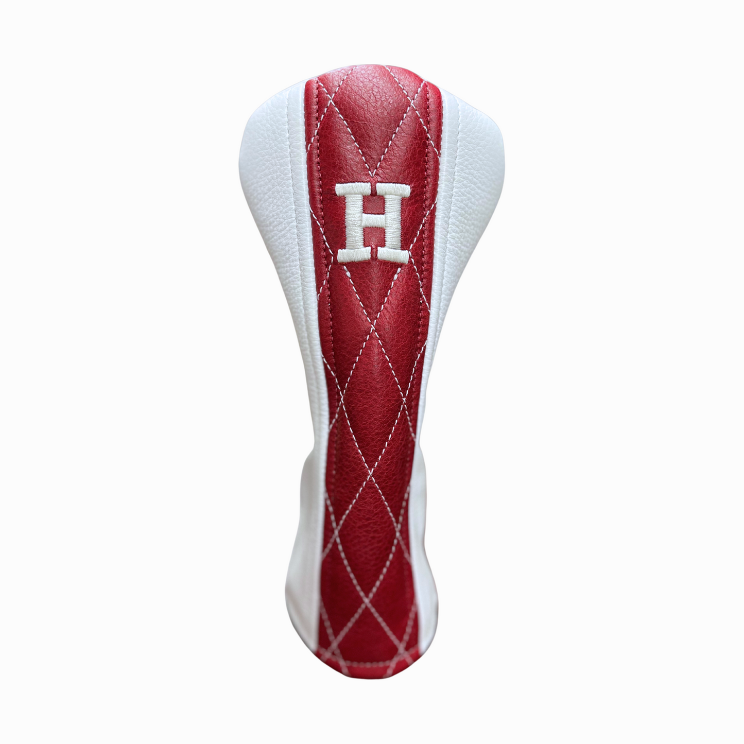 Pebbled Crimson and Pebbled White Leather Quilted