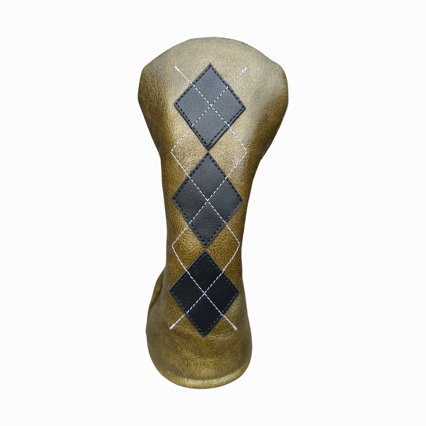 Olive Green and Smooth Black Leather with White Stitching