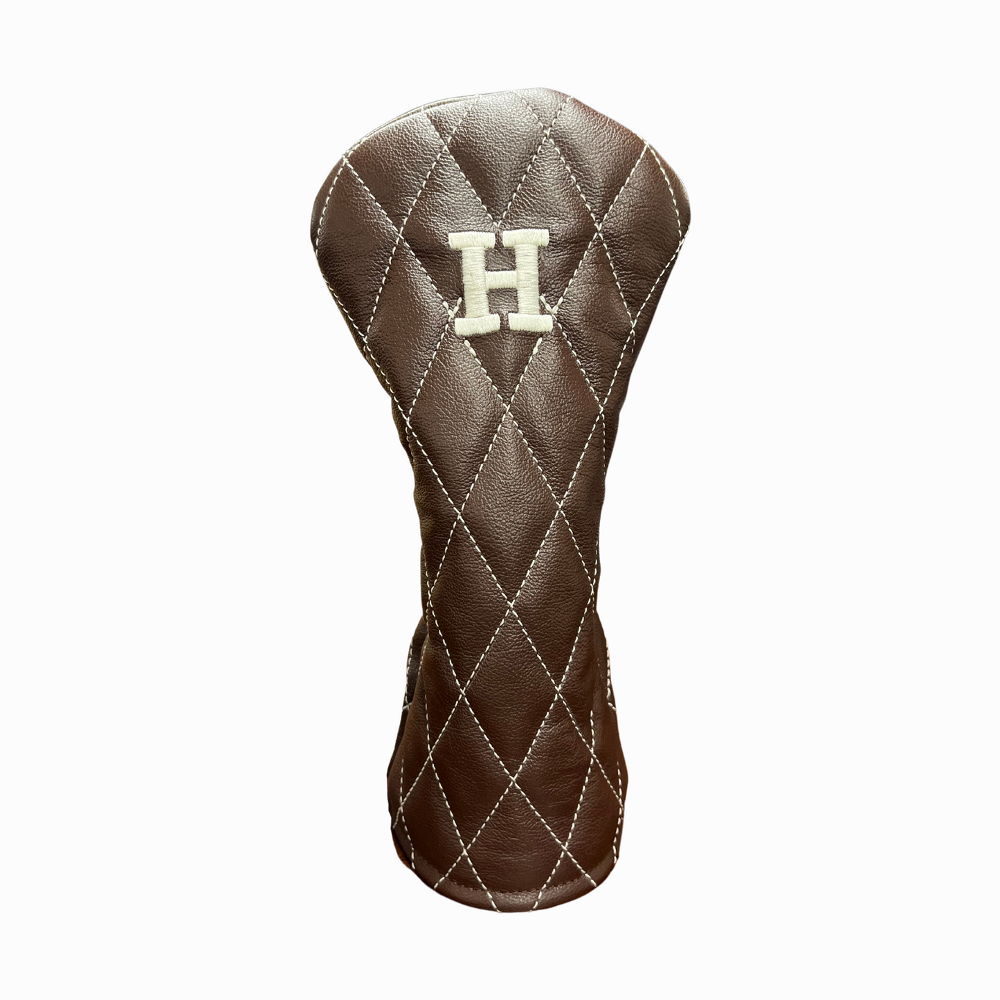 Dark Chocolate Leather Quilted with Ivory Stitching