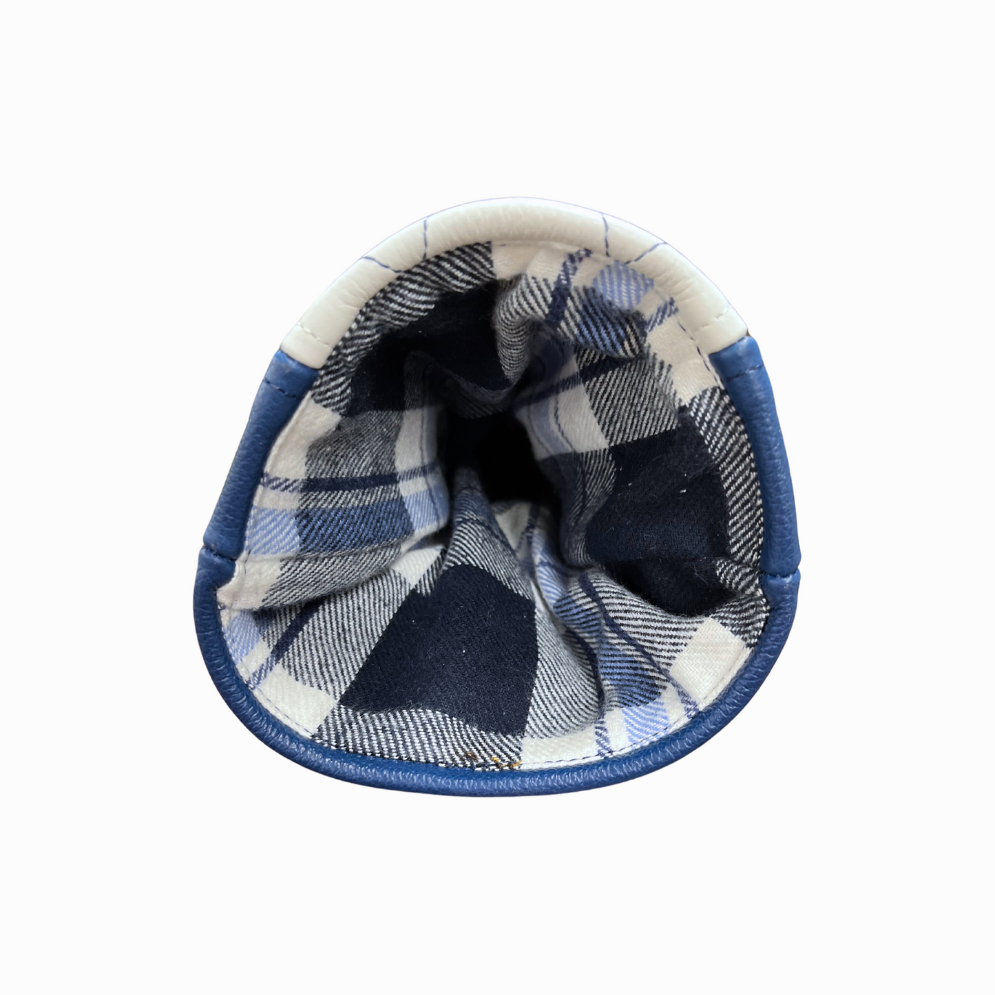 Pebbled Royal and Pebbled White Leather Quilted