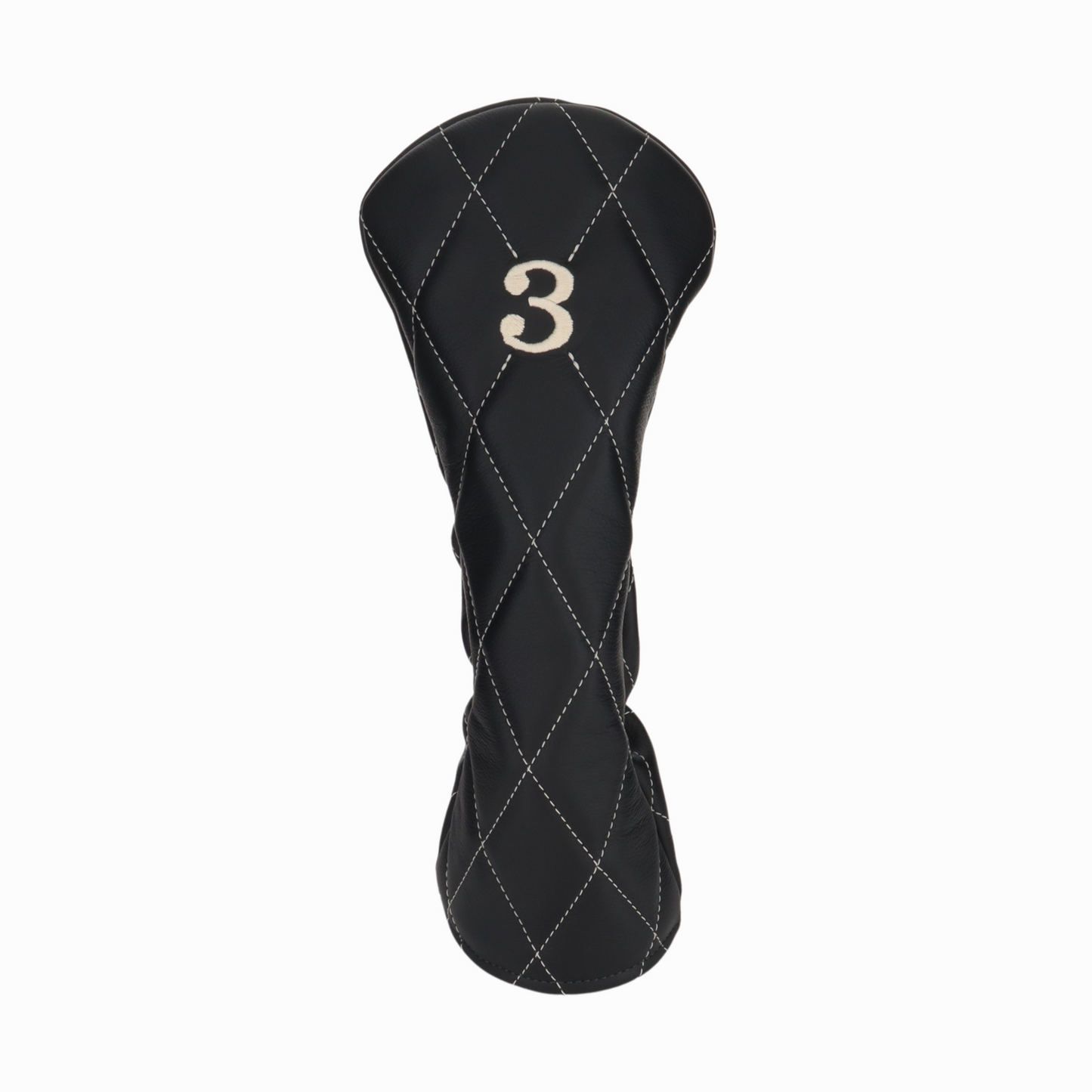 Smooth Charcoal Leather Quilted with Ivory Stitching