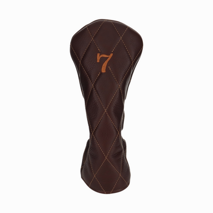 Pebbled Dark Chocolate Leather Quilted with Bourbon Stitching