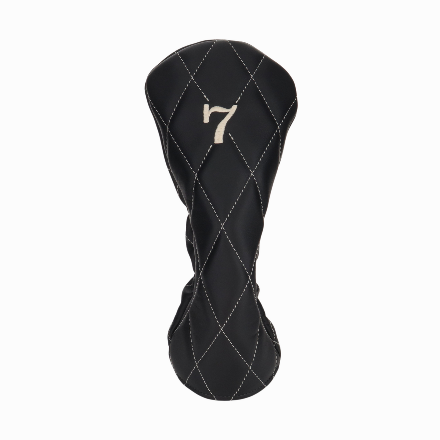 Smooth Charcoal Leather Quilted with Ivory Stitching