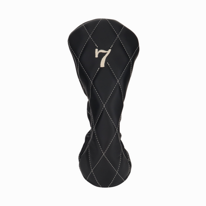 Smooth Charcoal Leather Quilted with Ivory Stitching