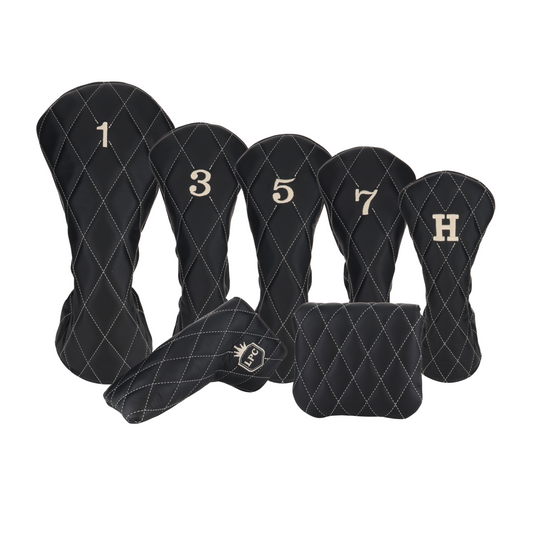Smooth Charcoal Leather Quilted with Ivory Stitching