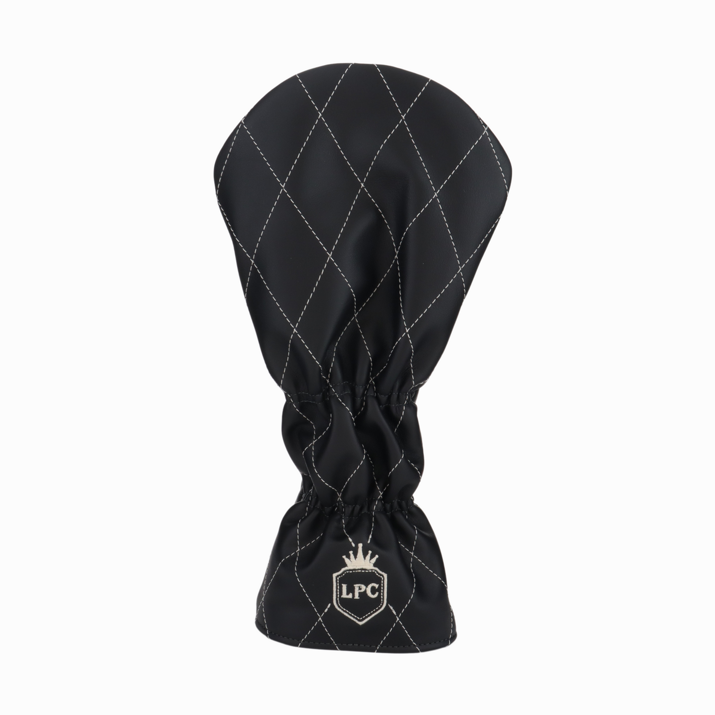 Smooth Charcoal Leather Quilted with Ivory Stitching