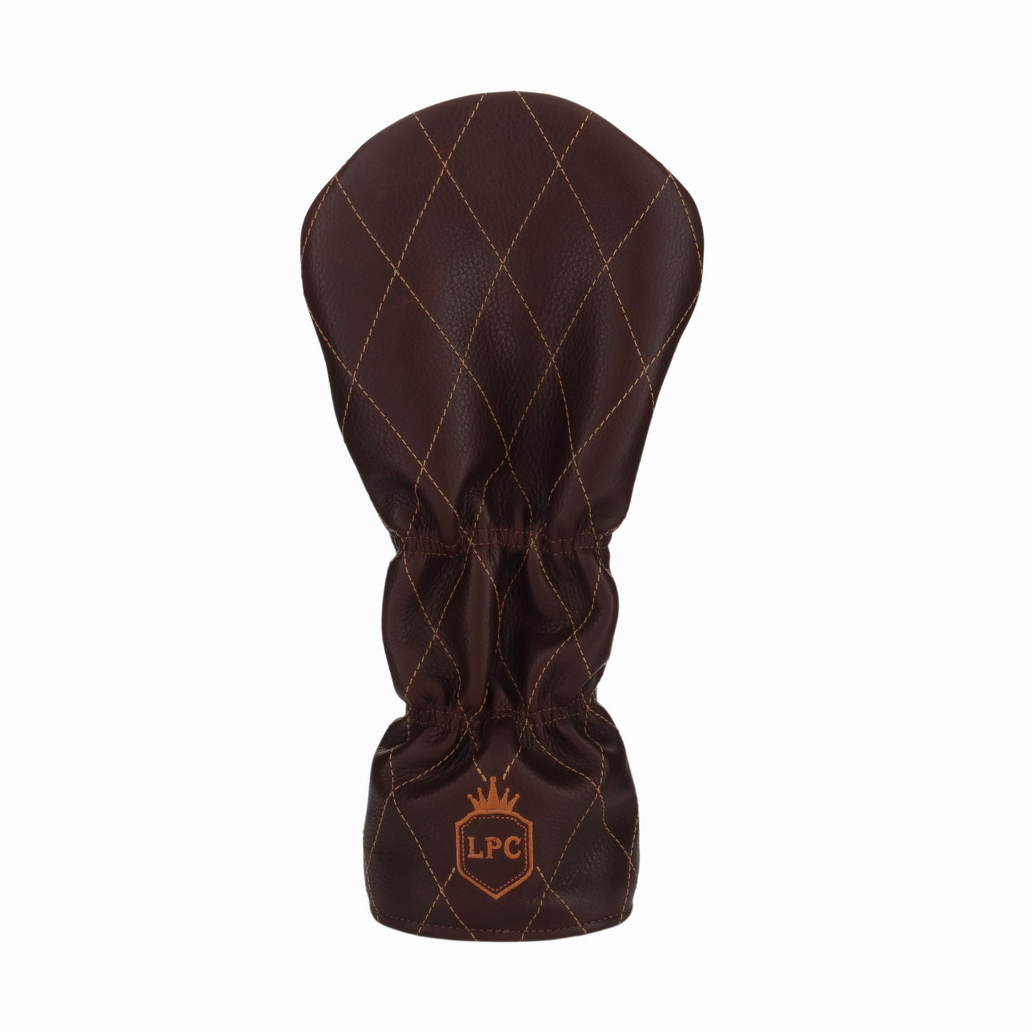 Pebbled Dark Chocolate Leather Quilted with Bourbon Stitching