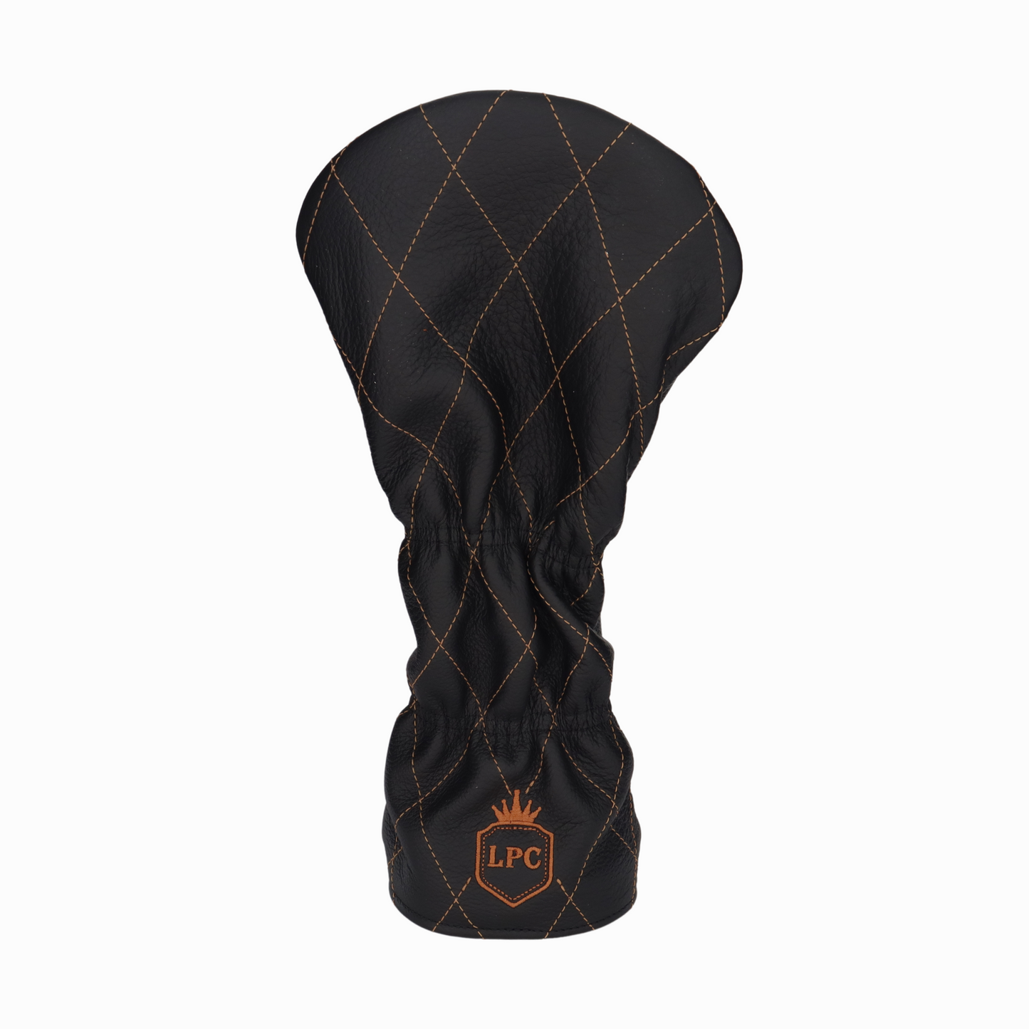 Pebbled Black Leather Quilted with Bourbon Stitching