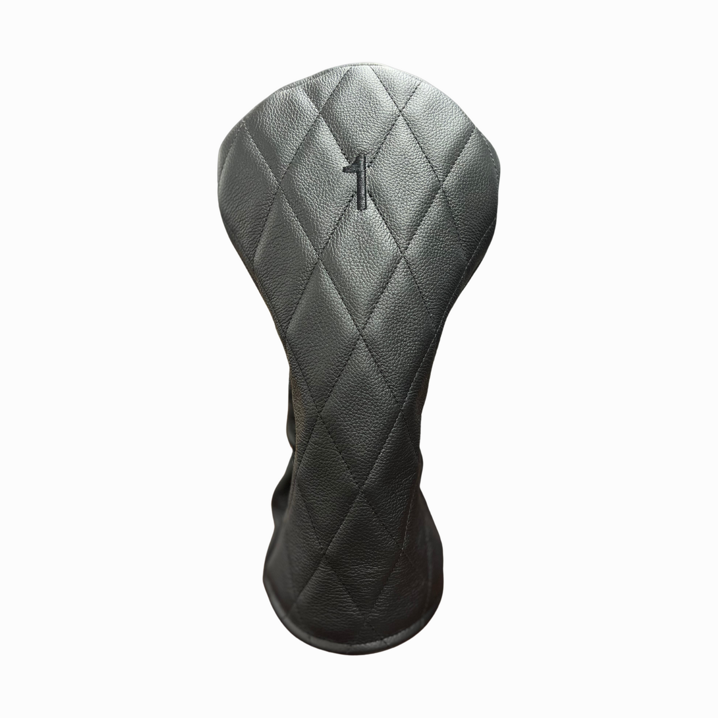 Pebbled Black Leather Quilted with Black Stitching