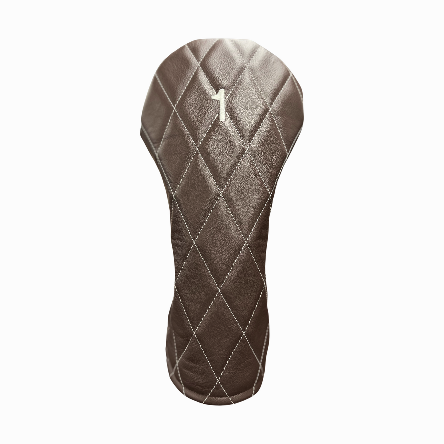 Dark Chocolate Leather Quilted with Ivory Stitching