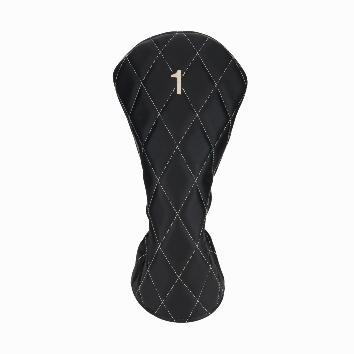Smooth Charcoal Leather Quilted with Ivory Stitching