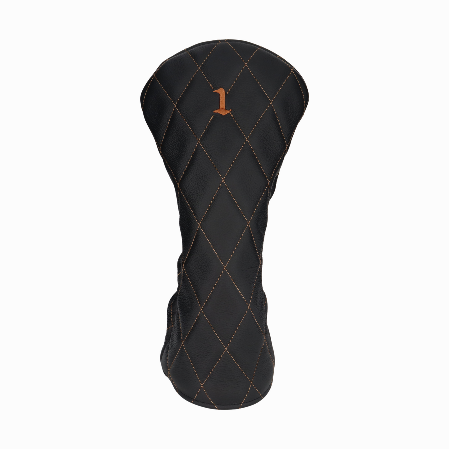 Pebbled Black Leather Quilted with Bourbon Stitching